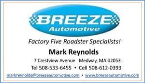 Breeze Automotive business card.